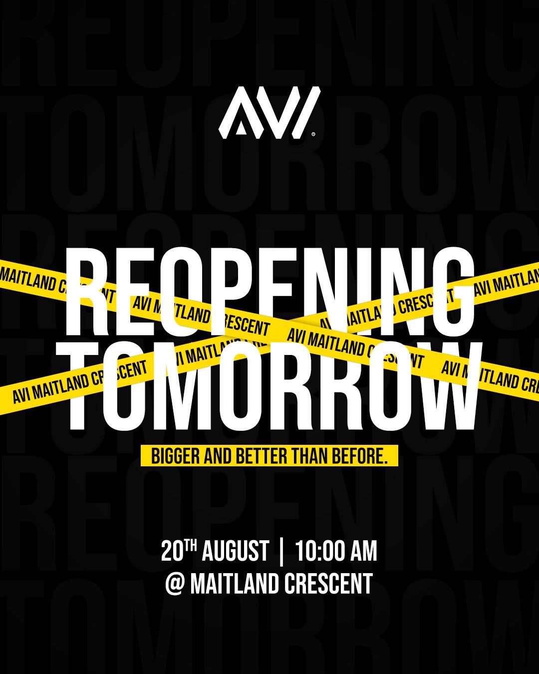 AVI - Maitland Crescent reopening poster
